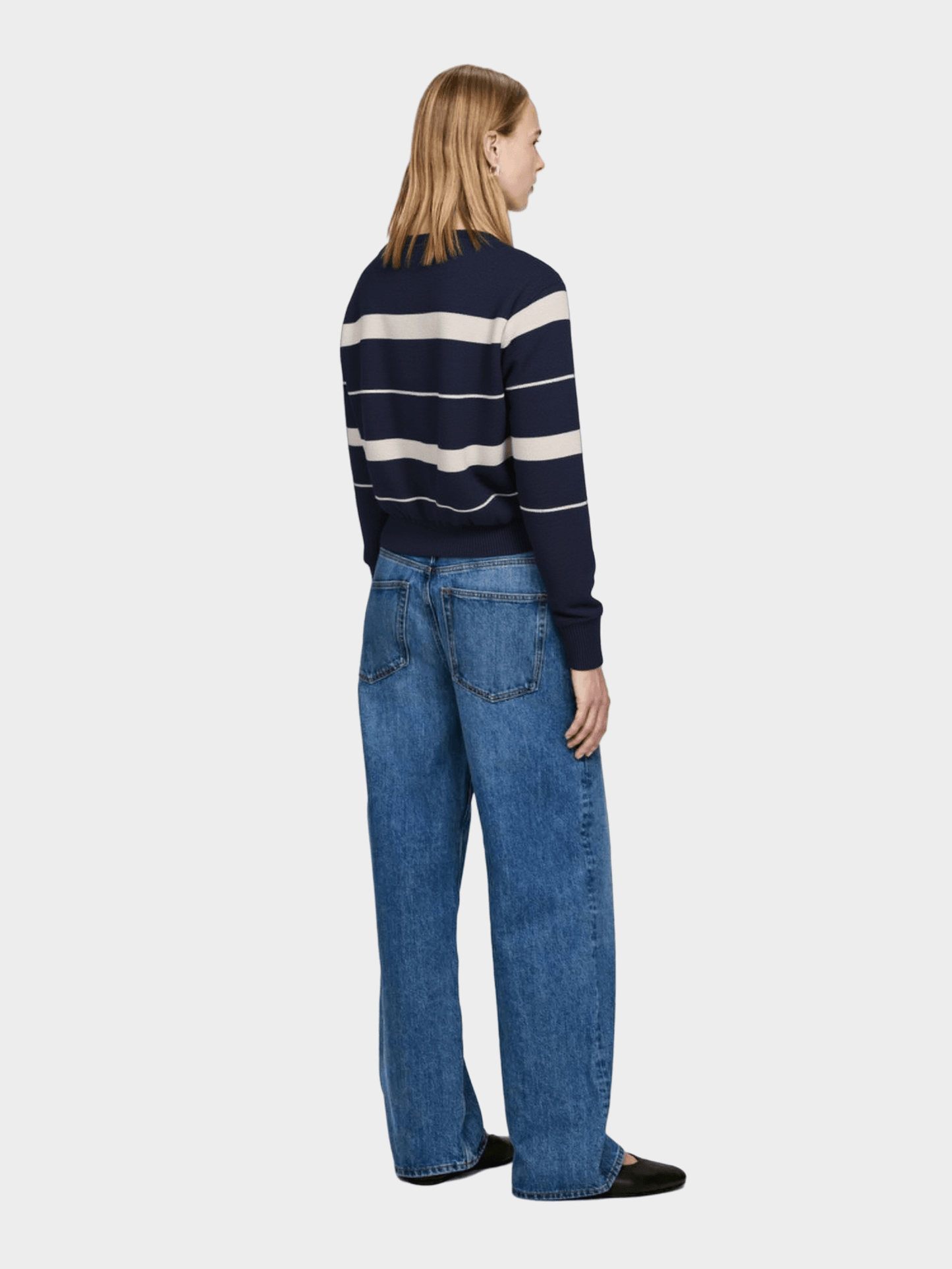 Navy&Beige Breton Stripe Knit Sweater