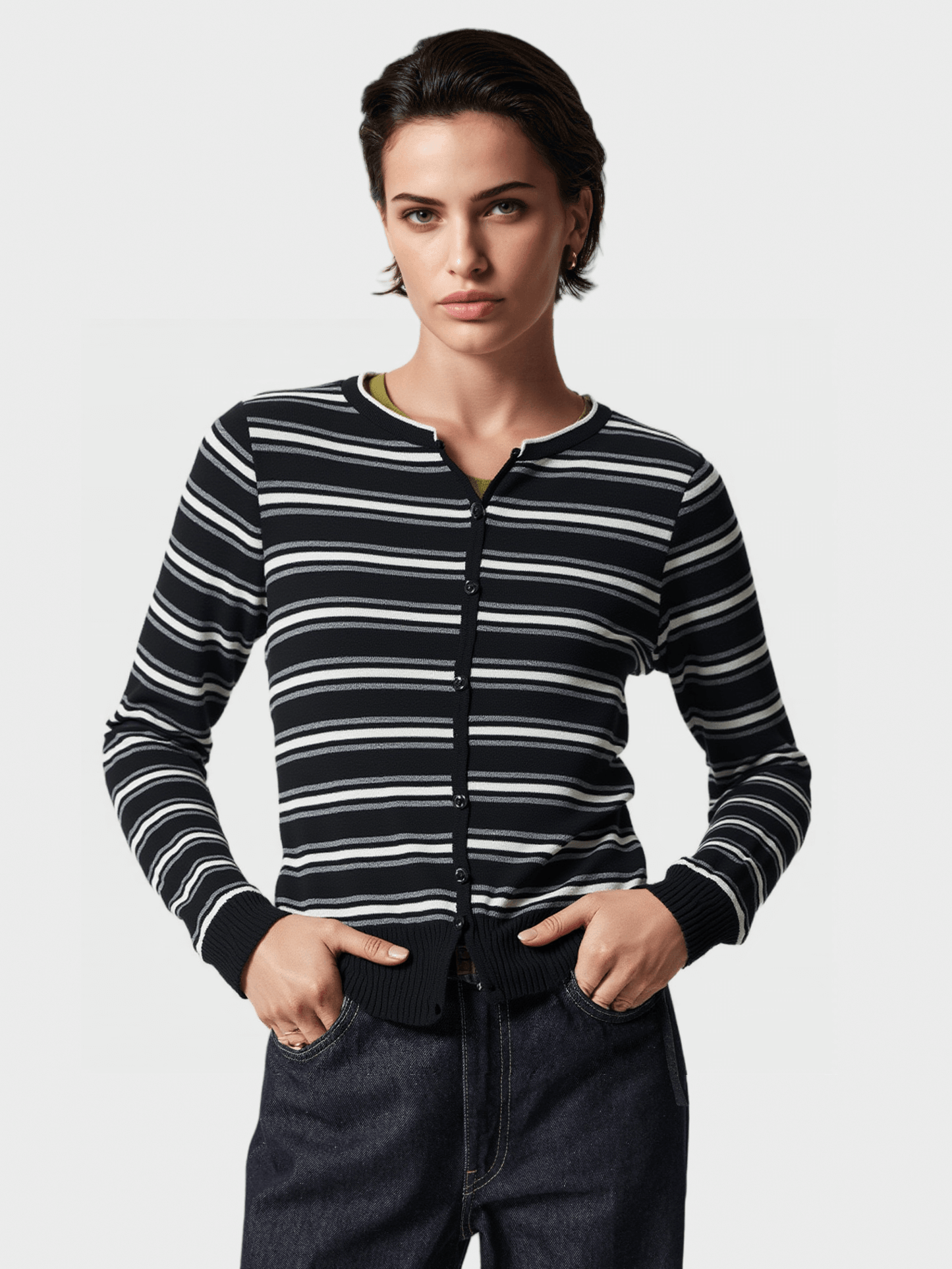 Breton Striped Knit Cardigan