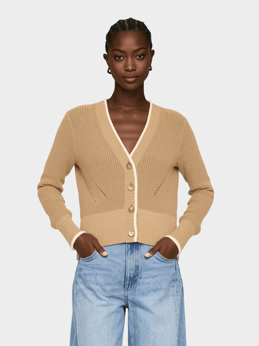 V-Neck Ribbed button-up Cardigan